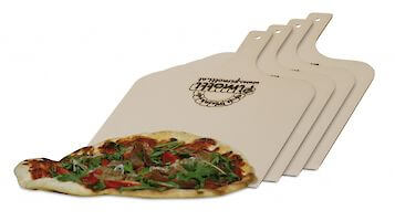 4er Pack- Pizzaschaufel aus naturbelassenem Sperrholz