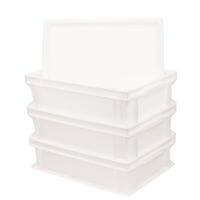 Pizzaballenbox (3er Set mit 1x Deckel) Kunststoffbehälter für Pizzateig